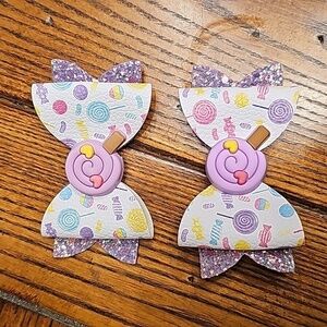 One pair of candy land hair bows